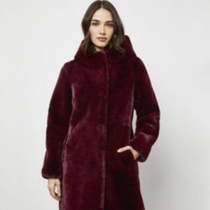 NEW BCBG Hooded Faux Fur Coat